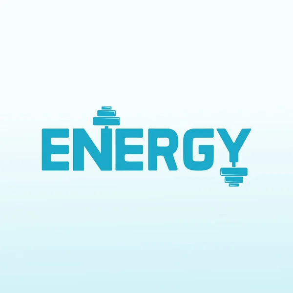 フィットネスアイコンとエネルギーロゴデザイン — ストックベクタ