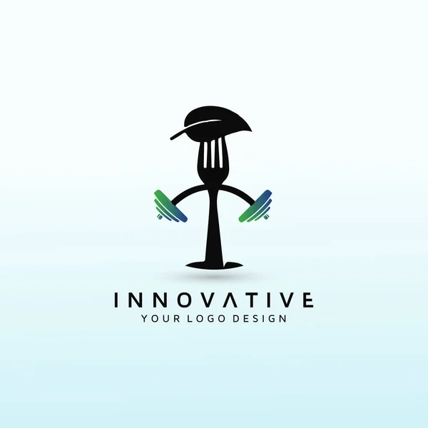 Nutrition Holistique Fitness Santé Logo Idée — Image vectorielle