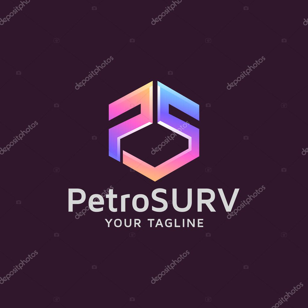 Letter PS modern logo design.