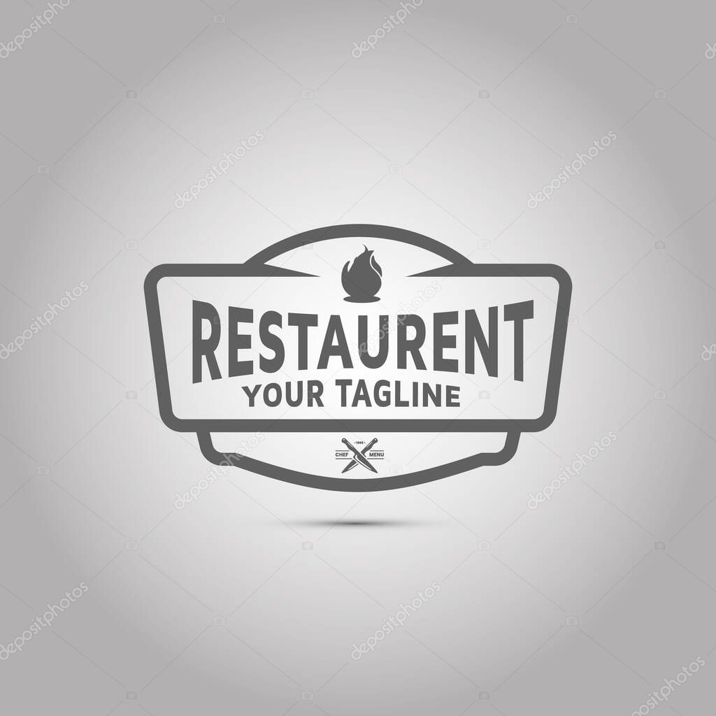 Bbq restaurant vector logo design template inspiration