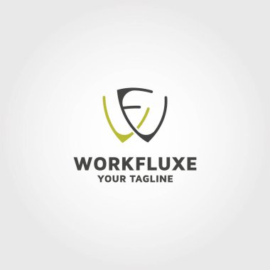Modern Harf WF vektör logo tasarımı