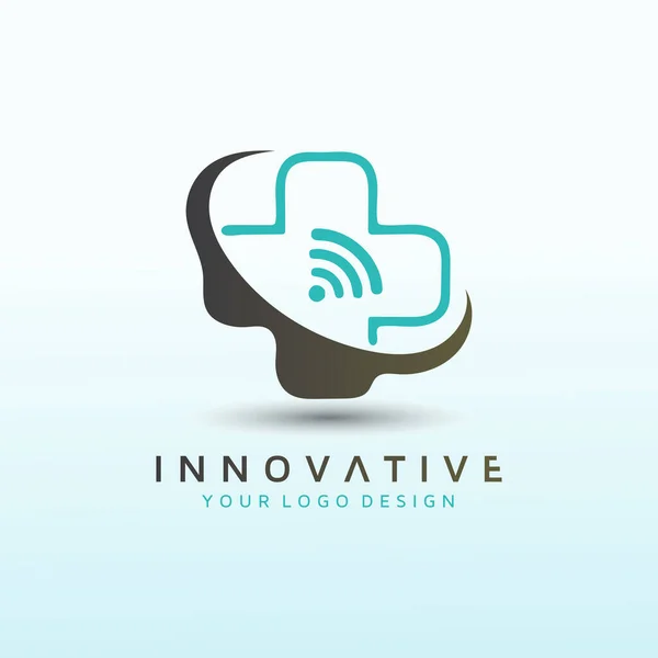 Diseño Del Logotipo Móvil Health Tech — Vector de stock