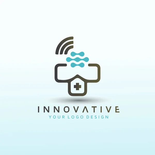 Concevoir Logo Technologie Des Soins Santé Pour Une Start Télémédecine — Image vectorielle