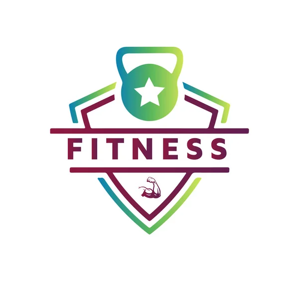 Projekt Logo Ikoną Hantli Nowy Projekt Logo Wektora Zdrowia Fitnessu — Wektor stockowy