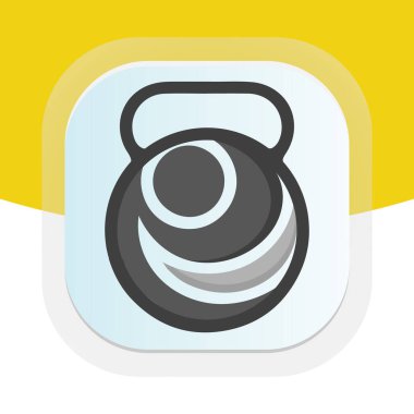 Dambıl ikonuyla fizik tedavi. Fiziksel fitness vektör logosu tasarımı.