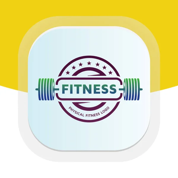 Cross Fit Gym Training Dumbbell Icon Physical Fitness Vector Logo — Stock Vector