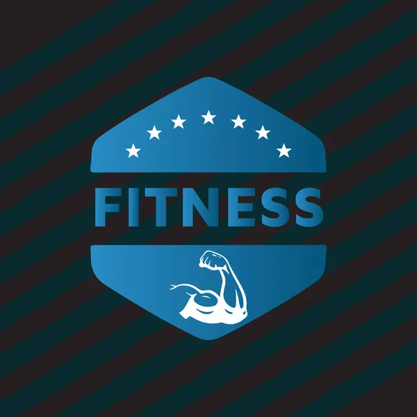 Logo Für Neue Fitnessanlage Mit Kurzhantelsymbol Virtuelle Crossfit Und Fitness — Stockvektor