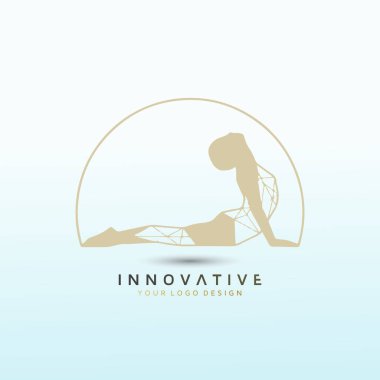 Pilates Stüdyosu Yoga Spor Logosu Tasarımı. Vektör logo tasarım şablonu.