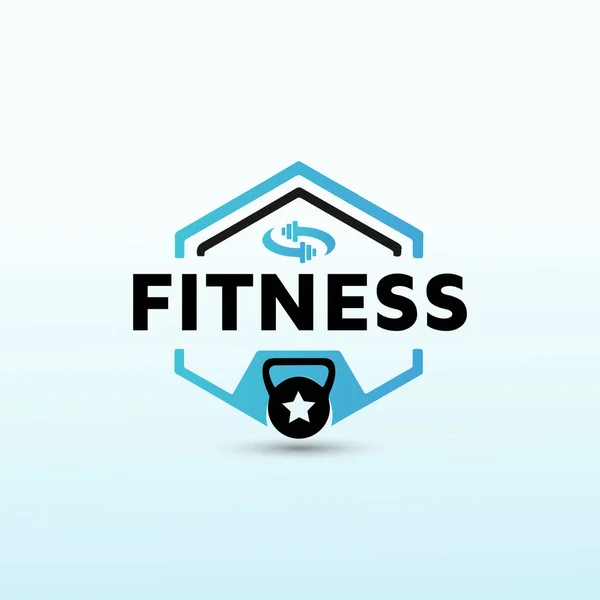Persönliches Training Und Ernährung Fitness Ikone Design Hantelsymbol Vector Logo — Stockvektor