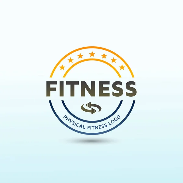 Gym Work Out Fitness Logo Design Dumbbell Icon Vector Logo — Stock Vector