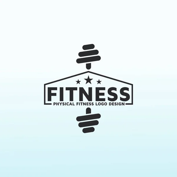 Fitness Logosu Tasarımı Dumbbell Simge Vektörü Logo Tasarım Şablonu — Stok Vektör