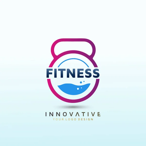 Diseño Del Logo Fitness Lab Fitness Icono Mancuerna Vector Logo — Archivo Imágenes Vectoriales