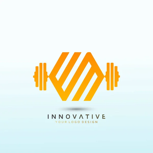 Personnaliser Les Programmes Nutrition Lettre Fitness Design Logo Modern Fitness — Image vectorielle