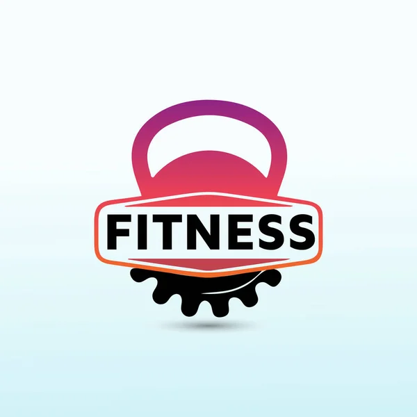 Fitness Programı Fitness Logosu Tasarımı Dumbbell Simge Vektörü Logo Tasarım — Stok Vektör