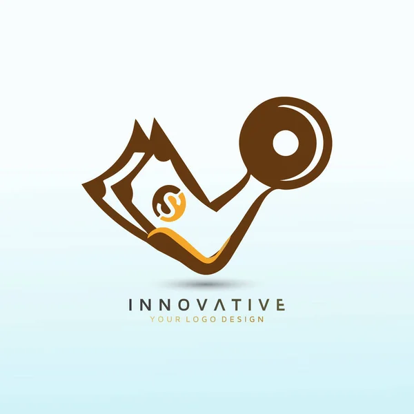 Дизайн Векторного Фитнес Логотипа Значок Гантели Векторная Иллюстрация Логотипом Фитнеса — стоковый вектор