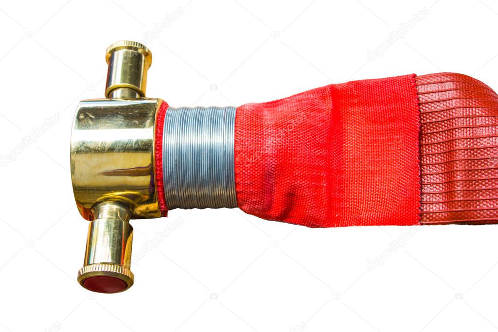 Fire hose on isolsted white background