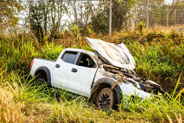 Autóbaleset Szélén Autóbaleset Véletlenül Biztosítási Koncepció — Stock Fotó