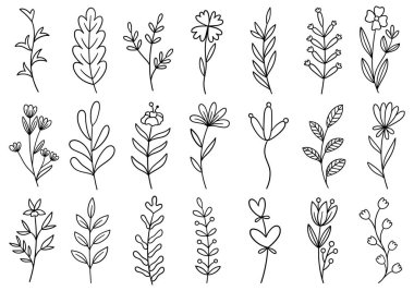 0278 el çizimi çiçekler karalama