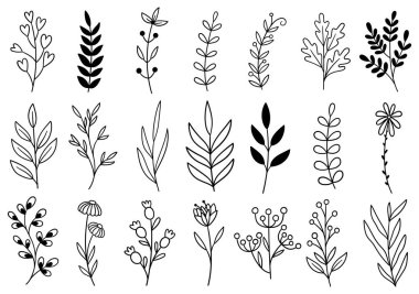 0278 el çizimi çiçekler karalama