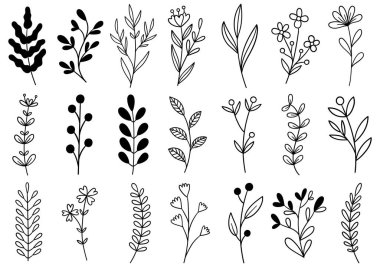 0278 el çizimi çiçekler karalama