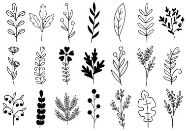 0278 el çizimi çiçekler karalama