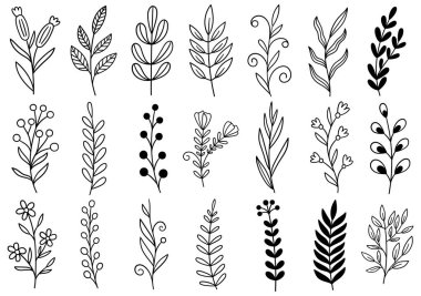 0278 el çizimi çiçekler karalama