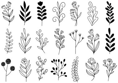 0298 el çizimi çiçekler karalama