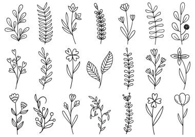 0318 el çizimi çiçekler karalama