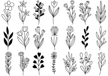 0328 elle çizilmiş çiçek karalaması