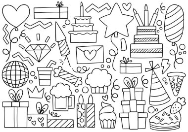 0127 el çizimi parti karalaması Mutlu yıllar