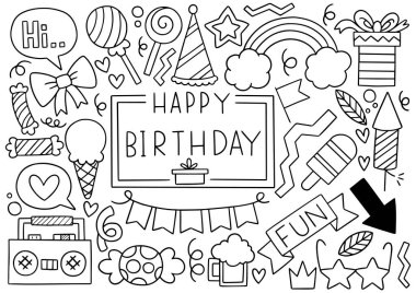 0127 el çizimi parti karalaması Mutlu yıllar