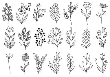 0383 el çizimi çiçekler karalama