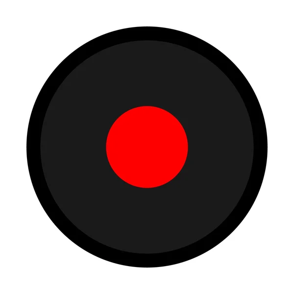 Black red record button — Stock Vector