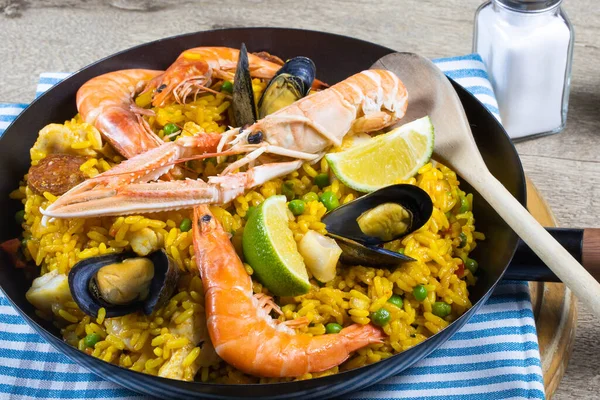 Large frying pan with rice and seafood in a street cafe, Stock Photo,  Picture And Rights Managed Image. Pic. ZON-15882810