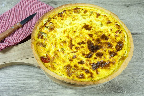 Vegetable Chicken Quiche Table — Stock Photo, Image