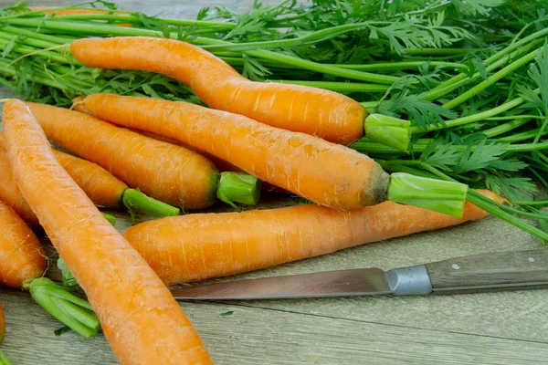Fresh Raw Carrots Table — Stock Photo, Image