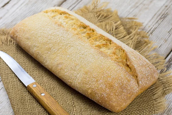 Ciabatta Auf Einer Stoffserviette — Stockfoto