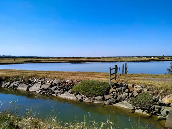 salt production in a salt marsh, France