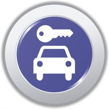 yuvarlak düğmeli araba ve araba anahtarı