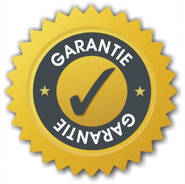 Sarı rozetli mesaj Garantie 