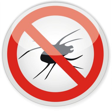 Beyaz arkaplanda böcek işareti yok