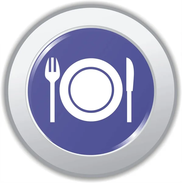 Plate Fork Knife Icon — Stock Photo, Image