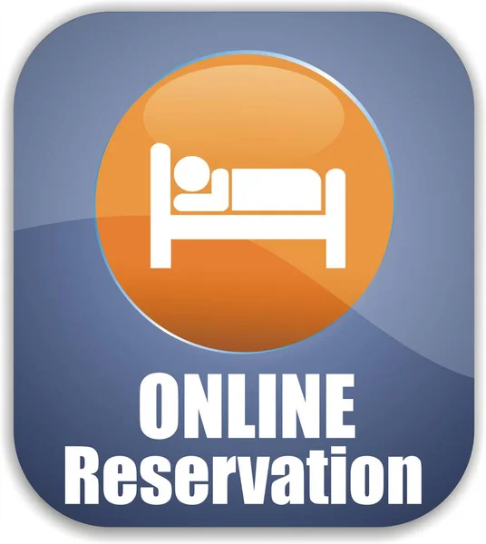Hotel Button Text Online Reservation — Stock Photo, Image