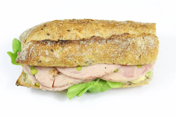 Sandwich Mit Schinken Und Gemüse — Stockfoto