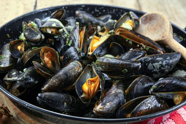 Mussels Cooked Mariniere Stock Image