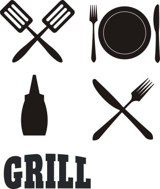 vektör mutfak gereçleri ve tabak seti