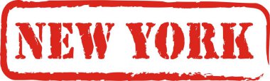 Üzerinde New York yazan kırmızı damga..