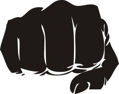 Yumruğun vektör çizimi, siyah siluet