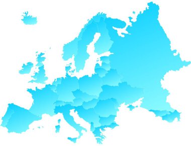 Mavi Avrupa Haritası.