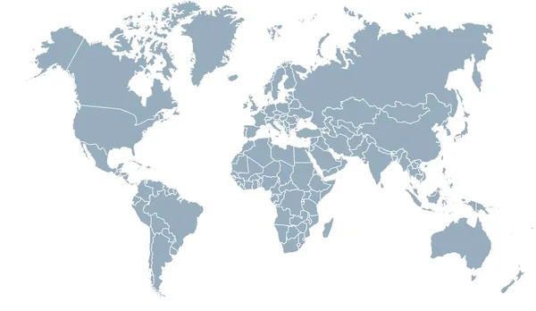 Mappa Grigia Del Mondo — Vettoriale Stock